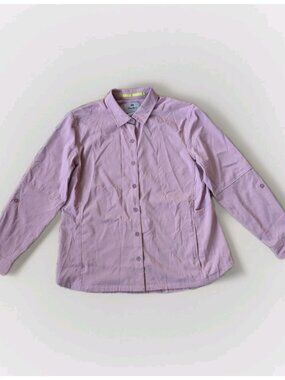 Wind River No Fly Zone Women’s Button‑Up Shirt Pink Long Sleeve Size L Outdoors